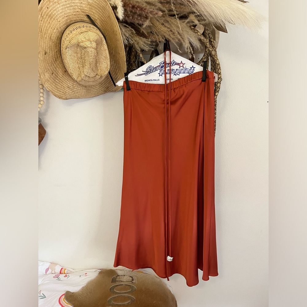 Satin Rust Skirt